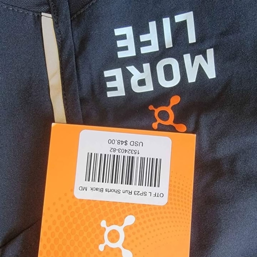 Orangetheory Black Athletic Shorts with Orange Trim - Picture 3 of 3